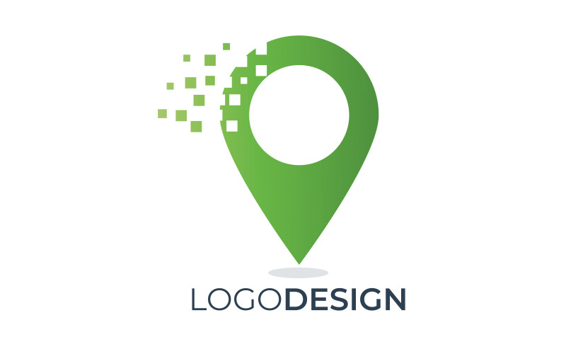 Modèle de logo d'emplacement de pixel de broche