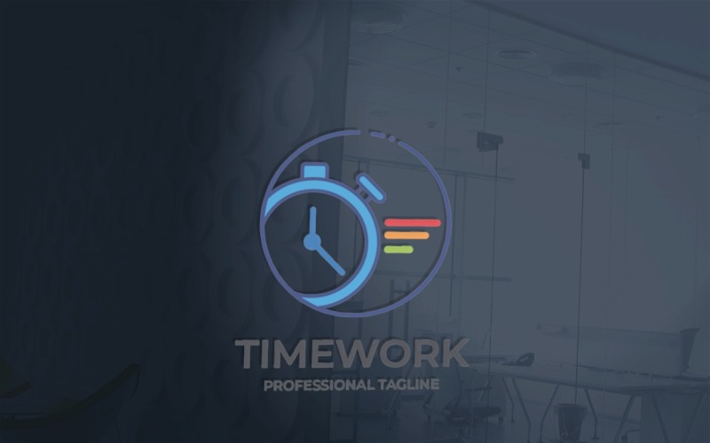 Modèle de logo de temps de travail