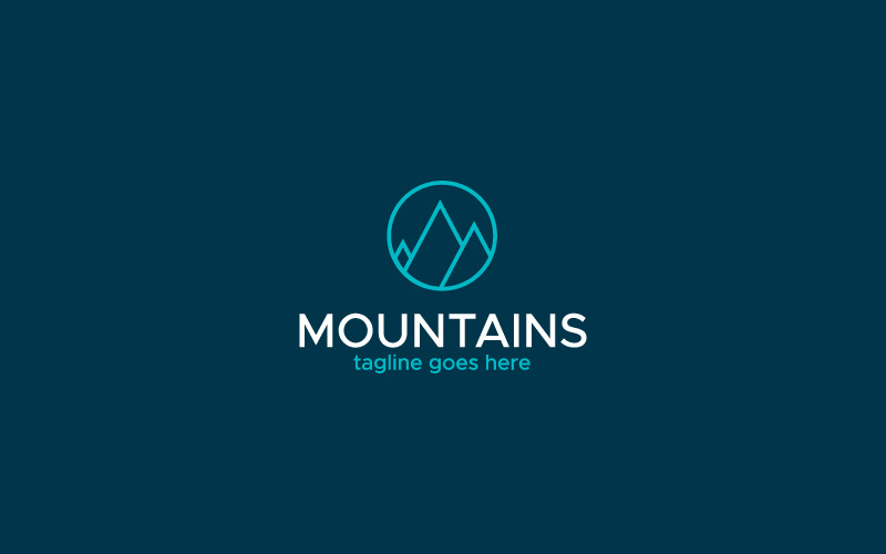 Download Шаблон логотипа "Mountains Blue Logo Template" / Mountains Blue Logo Template - Шаблон логотипа на тему графика travel,brand,business,company,design,hill,logo,mountain,object,print,ready,retro,sign,symbol,template,vector,minimalist,minimal,clean,rock