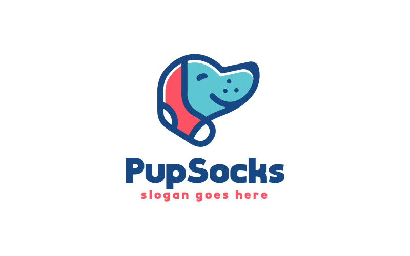 Download Шаблон логотипа "Puppy Socks" / Puppy Socks - Шаблон логотипа на тему графика puppy,dog,pet,pet store,puppy socks,socks,pet socks,socks shop,cute,pet clothing,ecommerce,animals,dog love,minimalist,icon,identity,business,branding,sock,socks style