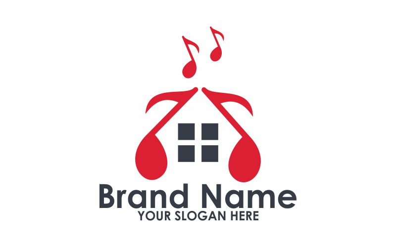 Шаблон логотипу будинок музика