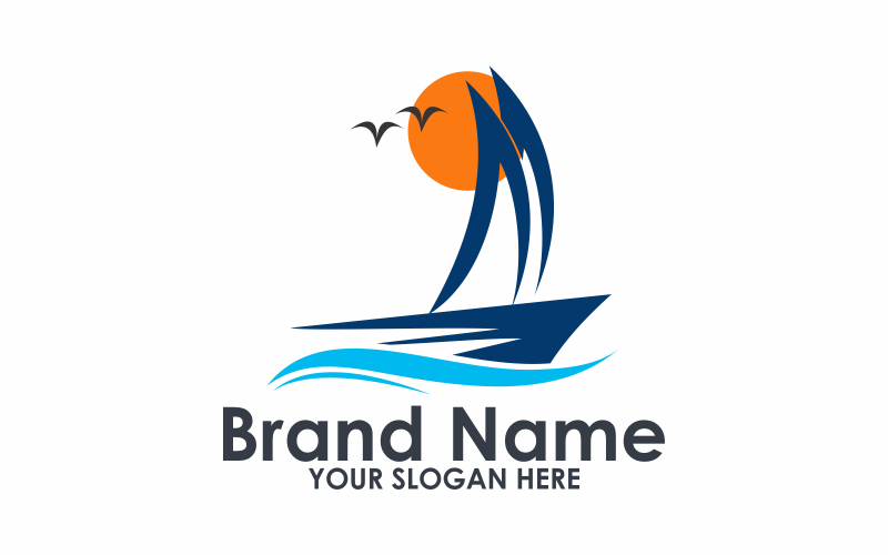Download Шаблон логотипа "Sailing Boat Logo Template" / Sailing Boat Logo Template - Шаблон логотипа на тему графика sea,boat,sail,yacht,ship,sailboat,ocean,nautical,travel,water,sport,vacation,marine,summer,transportation,transport,illustration,vector,recreation