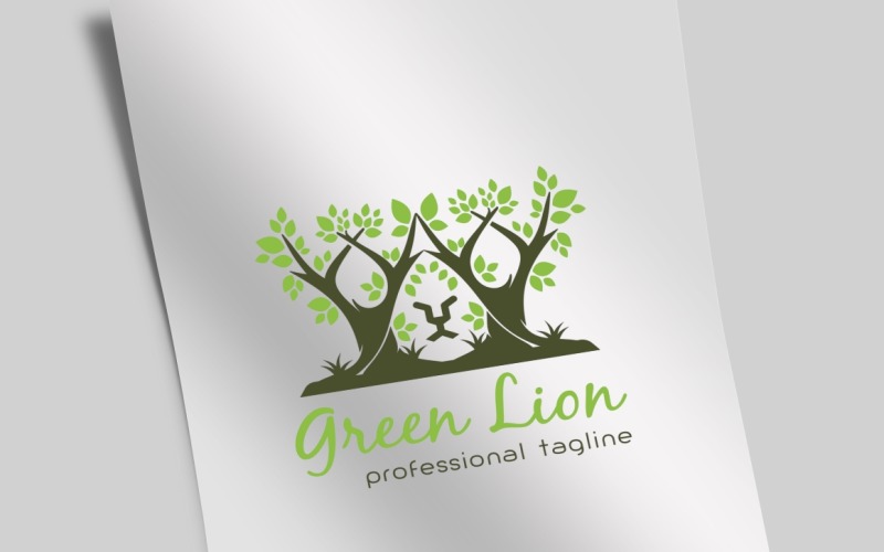 Download Шаблон логотипа "Green Lion Logo Template" / Green Lion Logo Template - Шаблон логотипа на тему графика animal,animals,app,brand,branding,club,company,creative,design,earth,eco,green,head,jungle,king,leaf,lion,lion head,logo,media