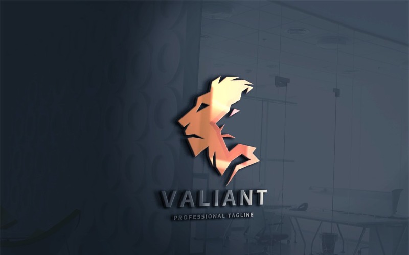 Plantilla de logotipo Lion and Lion Valiant Pro