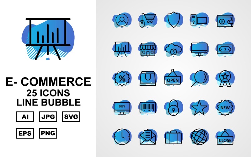 Sada ikon prémiové E-Commerce bubliny 25