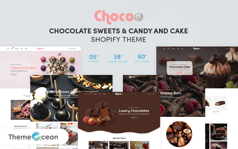 Chocoo - Dolci al cioccolato e caramelle e tema Shopify per torte