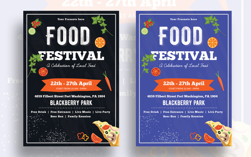 Download Фирменный стиль "Food Festival Flyer - Corporate Identity Template" / Food Festival Flyer - Corporate Identity Template - Фирменный стиль на тему графика food,restaurant,dinning,breakfast,price,bar,cafe,bistro,promotion,brochure,flyer,identity,corporate,promo,events