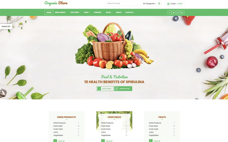 Organic Fruit Shop RTL WooCommerce Teması