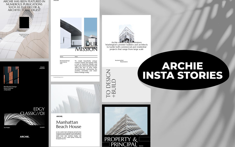 Download Шаблон для соцсетей "Archie - Insta Stories Social Media Template" / Archie - Insta Stories Social Media Template - Шаблон для соцсетей на тему графика instagram,social emdia,arch,archietect,design,interior,apartmenet,house,home