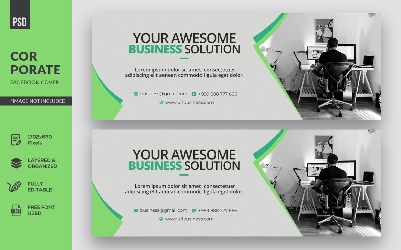 Download Шаблон для соцсетей "Creative Corporate Facebook Cover Social Media Template" / Creative Corporate Facebook Cover Social Media Template - Шаблон для соцсетей на тему графика business,facebook,banner,timeline,cover,marketing,solution,agency,page,web,promotion,social,media,template,graphic,psd,company,fb,office,corporate