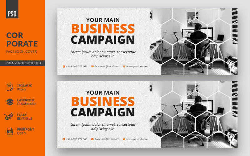 Download Шаблон для соцсетей "Creative Corporate Facebook Cover Social Media Template" / Creative Corporate Facebook Cover Social Media Template - Шаблон для соцсетей на тему графика business,facebook,banner,timeline,cover,marketing,solution,agency,page,web,promotion,social,media,template,graphic,psd,company,fb,office,corporate