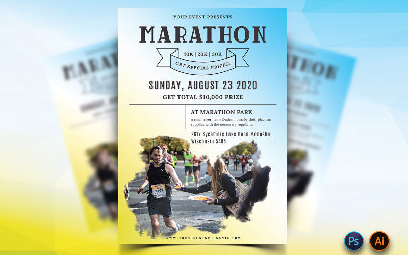 Download Фирменный стиль "Crousty - Marathon Event Flyer Design - Corporate Identity Template" / Crousty - Marathon Event Flyer Design - Corporate Identity Template - Фирменный стиль на тему графика marathon,flyer,running,runwalk,fest,festival,event,marketing,promotion,multipurpose,vector,silhouette,newdesign,modern