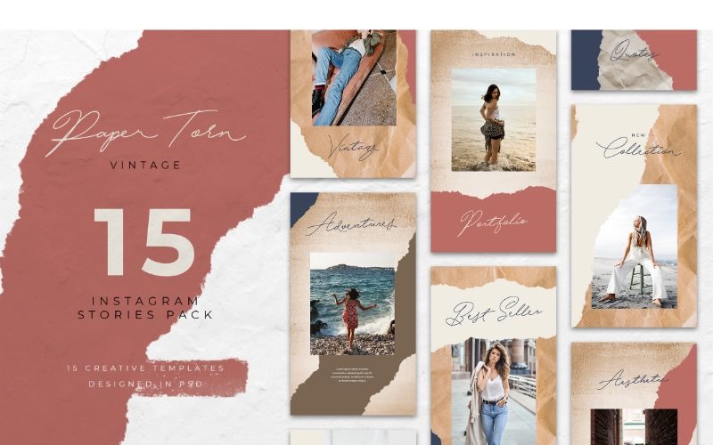 Download Шаблон для соцсетей "Instagram Stories Paper Tohn Social Media Template" / Instagram Stories Paper Tohn Social Media Template - Шаблон для соцсетей на тему графика adobe photoshop,banner,brand,instagram,lifestyle,online,posts,social media,stories,style,template,trendy