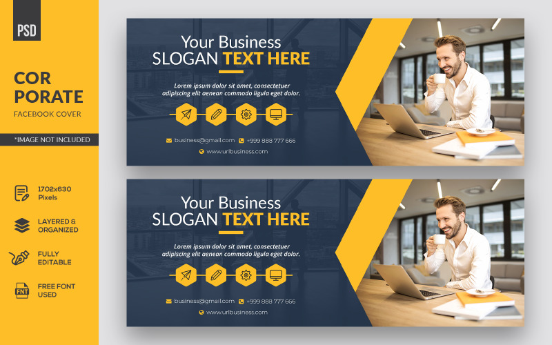 Download Шаблон для соцсетей "Modern Corporate Facebook Cover Social Media Template" / Modern Corporate Facebook Cover Social Media Template - Шаблон для соцсетей на тему графика business,facebook,banner,timeline,cover,marketing,solution,agency,page,web,promotion,social,media,template,graphic,psd,company,fb,office,corporate