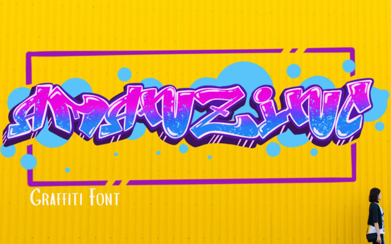 Download Шрифт "Amanzinc Graffiti Font" / Amanzinc Graffiti Font - Шрифт на тему графика graffiti,graffitifont,displayfont,display,crafting,design,streetwear,scate,tittle,logo,logotype