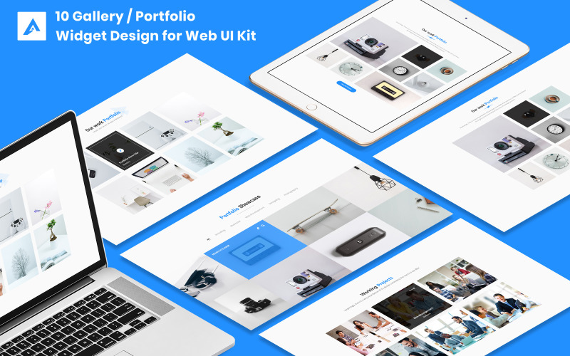 10 Galerie, Portfolio Widget Design für Web-UI Kit