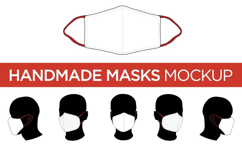 Máscara artesanal - Maquete de produto de modelo vetorial