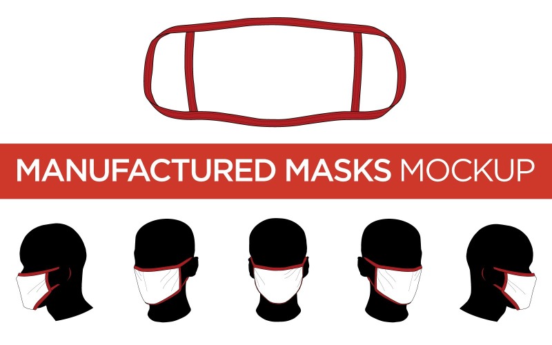 Maschera fabbricata - Mockup di prodotto modello vettoriale