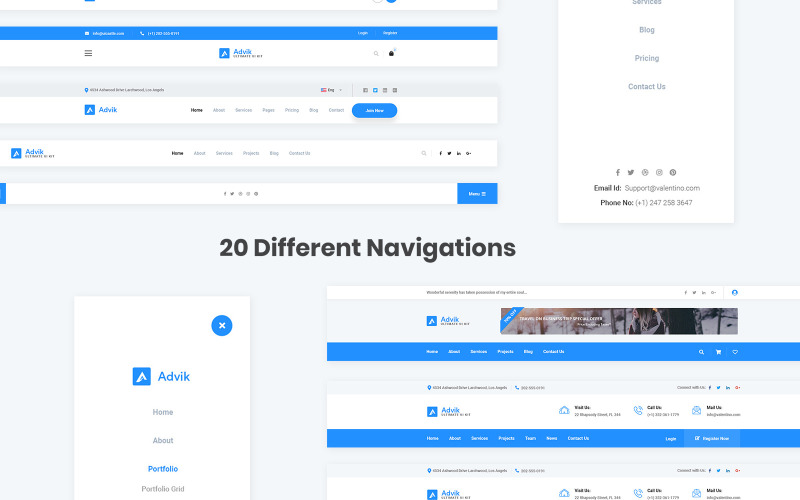 20 Nawigacje dla Web UI Kit