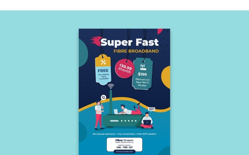 Poster Fiber Breedband - Vector Afbeelding