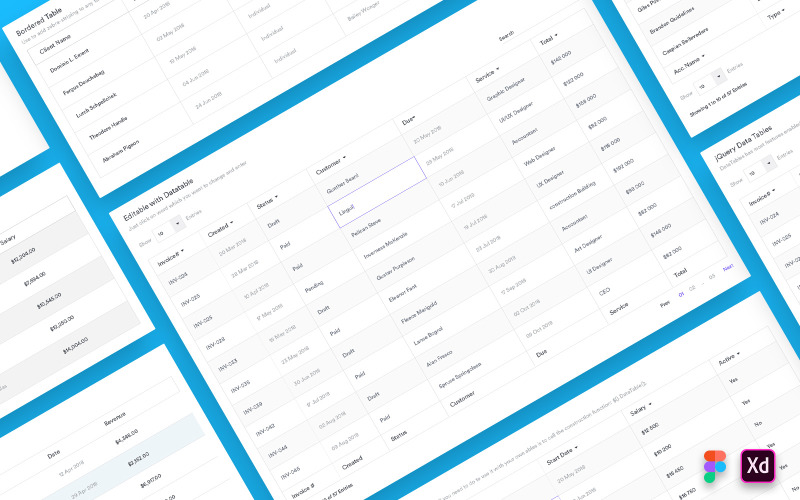 Web Dashboard Táblázatok felhasználói felület