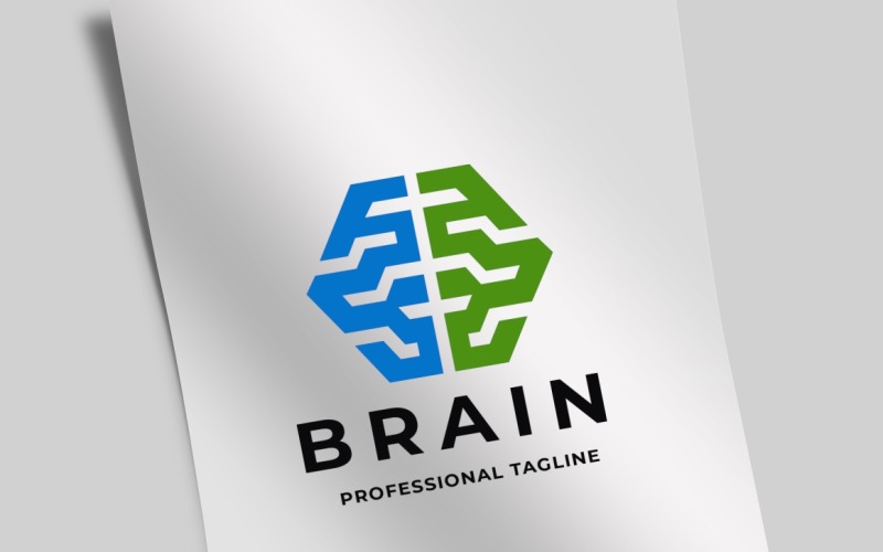 Download Шаблон логотипа "Brain Logo Template" / Brain Logo Template - Шаблон логотипа на тему графика artificial,brain,brainstorm,bright,cerebral,colorful,cortex,creativity,data,development,digital,dot,hexagon,intelligence,logo,network,neurology,neurons,smart,software