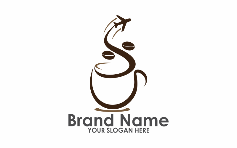 Coffee Plane Logo Template