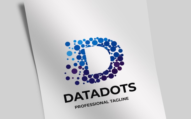 Download Шаблон логотипа "Data Dots Letter D Logo Template" / Data Dots Letter D Logo Template - Шаблон логотипа на тему графика agency,brand,branding,business,creation,creative,d letter,d logo,data,design,developer,development,digit,digital,divide,firm,identity,letter,letter d,matrix