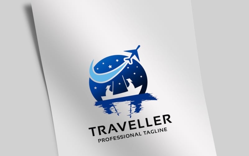 Modelo de logotipo do viajante