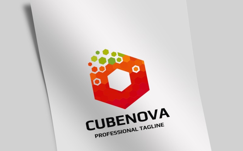 Шаблон логотипа Cubenova