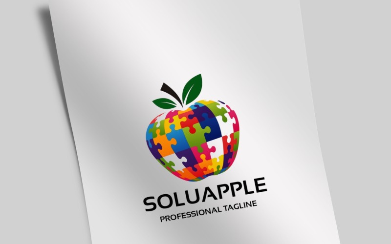 Download Шаблон логотипа "Solution Apple Logo Template" / Solution Apple Logo Template - Шаблон логотипа на тему графика apple,analysis,bold,colorful,concept,consultant,corporate,creation,creativity,creator,design,developer,digital,entertainment,genius,human,imagination,innovation,internet,it