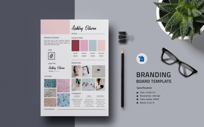 Download Фирменный стиль "Branding Board - Corporate Identity Template" / Branding Board - Corporate Identity Template - Фирменный стиль на тему графика brandboard,brand board,moodboard,mood,blogger,creative,flyer,presentation,corporate