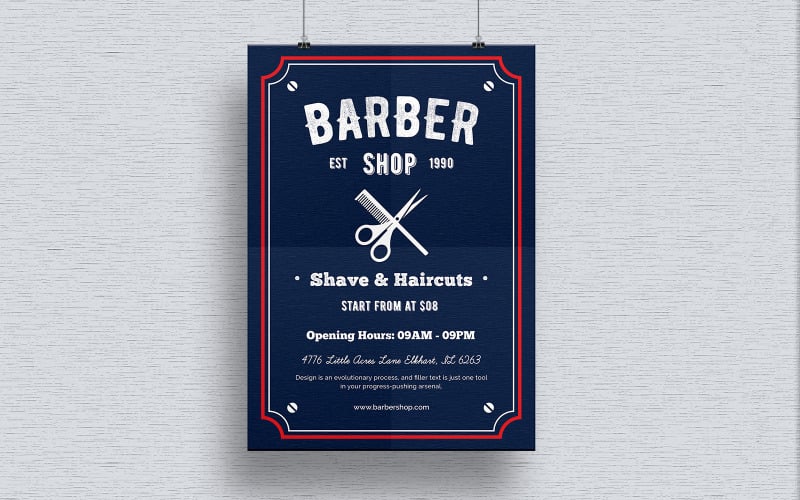 Download Фирменный стиль "Flage - Barber Shop Flyer Design - Corporate Identity Template" / Flage - Barber Shop Flyer Design - Corporate Identity Template - Фирменный стиль на тему графика barber,salon,haircut,flyer,vintage,shaving,special,retro,poster,print,brochure,template,event,illustration,marketing