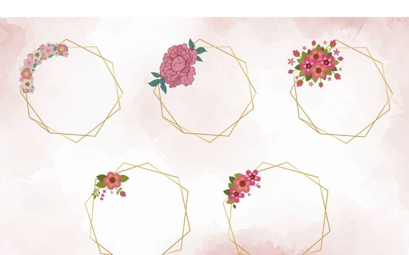 Flower Frame 4 Rosemarry Background