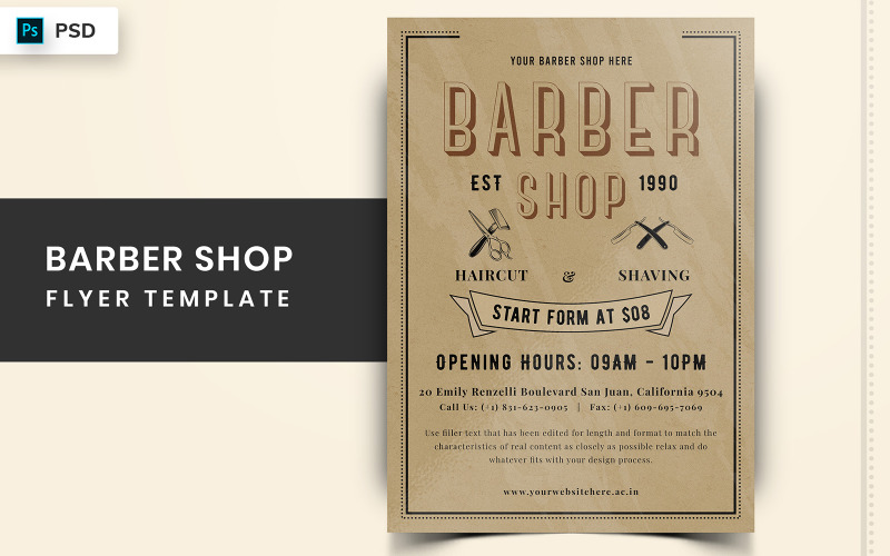 Frarch - Barber Shop Flyer Design - Šablona Corporate Identity