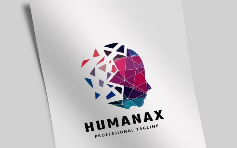 Download Шаблон логотипа "Human Virtual Data Logo Template" / Human Virtual Data Logo Template - Шаблон логотипа на тему графика ai,artificial intelligence,augmented reality,box,brainstorm,bright,business,creative,creativity,cube,data,development,digital,engineer,entertainment,gaming,global,head,hexagon,human