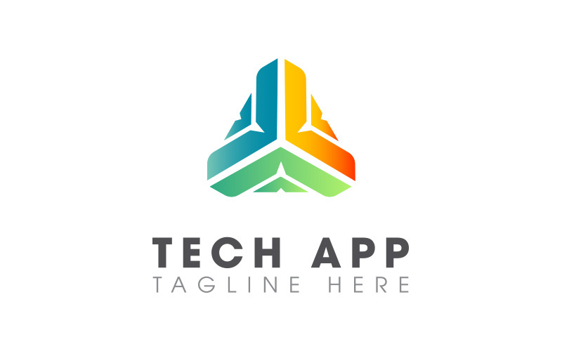 Шаблон логотипа современного дизайна Tech App