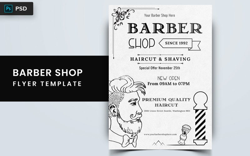 Violen - Barber Shop Flyer Design - Modello di identità aziendale