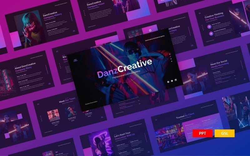 Danz - PowerPoint-mall för kreativ presentation