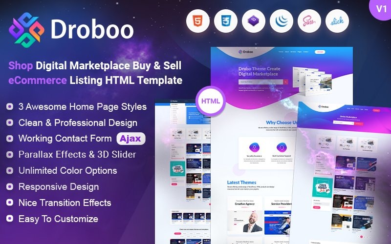 Digital Marketplace HTML Website Template
