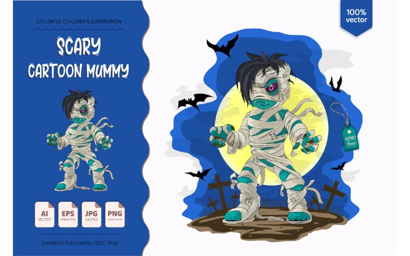 Enge Cartoon Mummie - Vector Afbeelding