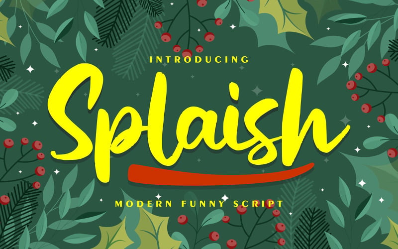 Splaish | Modern grappig cursief lettertype