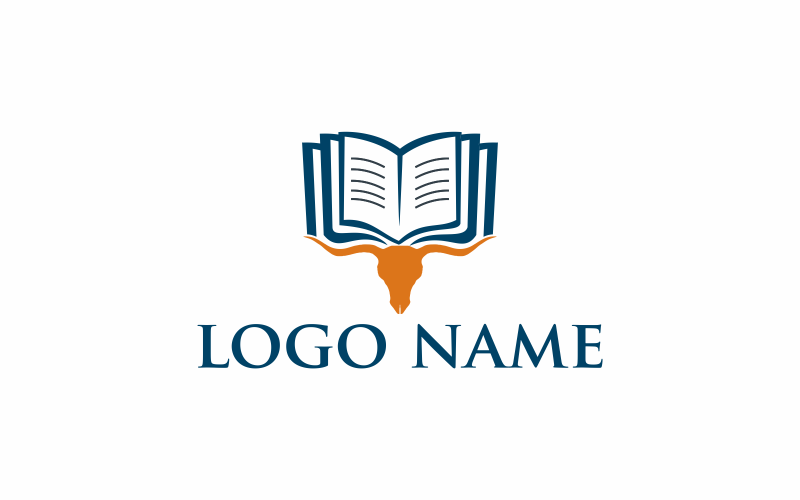 Download Шаблон логотипа "Book Horn Logo Template" / Book Horn Logo Template - Шаблон логотипа на тему графика illustration,vector,animal,horn,drawing,design,horse,white,cute,sketch,line,book,fairytale,doodle,graphic,symbol,outline,kids,decoration,element