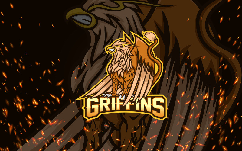 Download Шаблон логотипа "Griffins - Esport  YR Logo Template" / Griffins - Esport  YR Logo Template - Шаблон логотипа на тему графика griffins,eagle,bird,monster,knight,armor,esport,sport,gaming,game,team,squad,mascot,placeit,logo,illustration