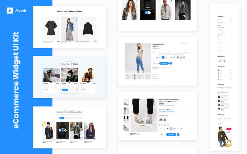 10 Progettazione di widget per l'e-commerce per il kit dell'interfaccia utente Web