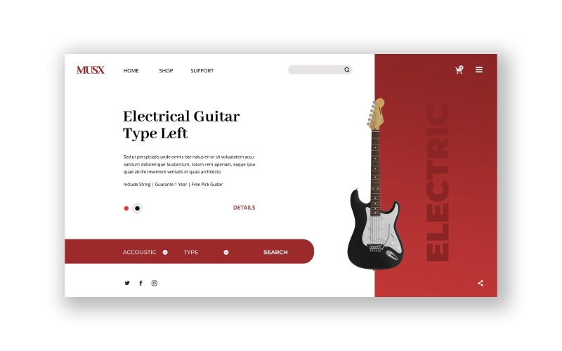 Elementos de interface do Hero 53 MusX