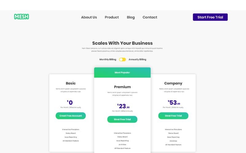 Éléments de l'interface utilisateur PT 18 MESH