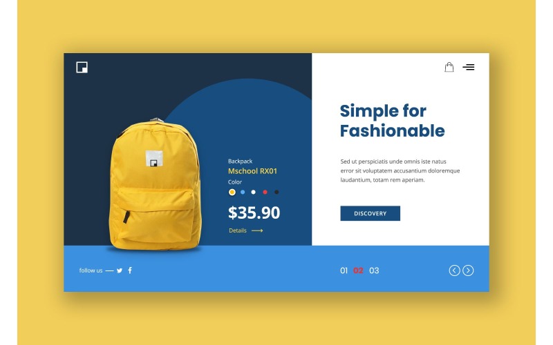 Hero 41 Yellow Backpack UI-Elemente