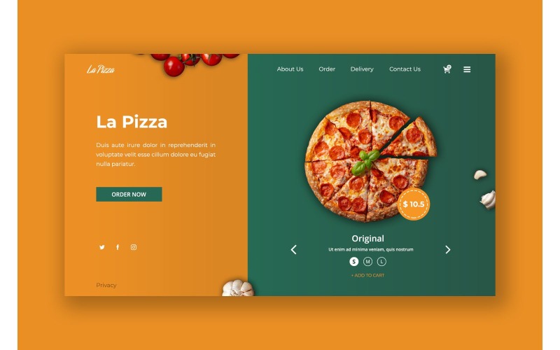 Hero 54 La Pizza UI-elementen