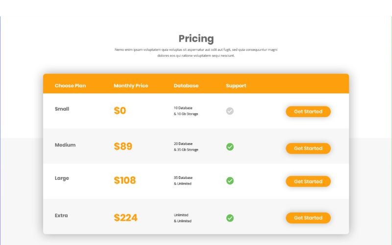 PT 9 Pricing Pack UI-Elemente